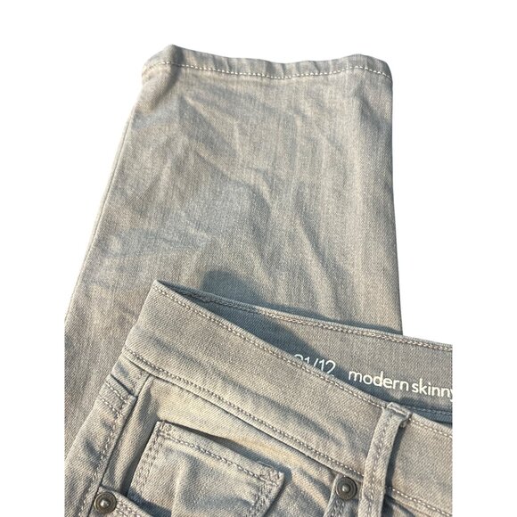 Loft Modern Skinny Light Gray Denim Jeans 31/12 Womens 5 Pocket Belt Loops - Picture 2 of 4